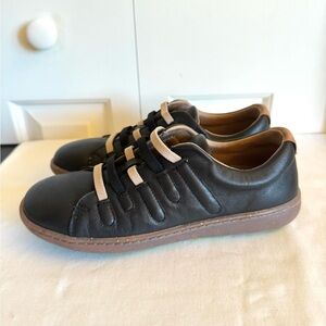 On Foot Citrus Basket Womens Black Leather Handcrafted Sneakers 6.5/37 SPAIN EUC